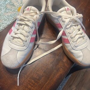 Adidas Samba White  and Pink Sneakers size 8